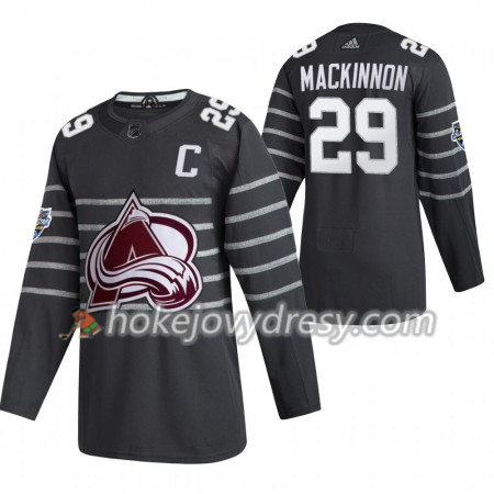 Pánské Hokejový Dres Colorado Avalanche Nathan MacKinnon 29  Šedá Adidas 2020 NHL All-Star Authentic